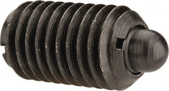 Gibraltar - 5/8-11, 1-1/16" Thread Length, 0.215" Plunger Projection, Steel Threaded Spring Plunger - 0.31" Max Plunger Diam, 1.062" Plunger Length, 7 Lb Init End Force, 50 Lb Final End Force - Exact Tooling