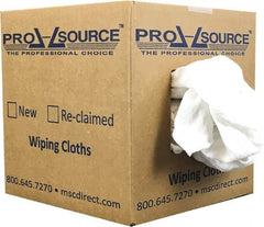 PRO-SOURCE - Wide Virgin Cotton Rags - White, Fleece and Sweatshirt, Low Lint, 5 Lbs. at 3 to 4 per Pound, Box - Exact Tooling