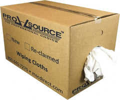 PRO-SOURCE - Wide Virgin Cotton Rags - White, Fleece and Sweatshirt, Low Lint, 25 Lbs. at 3 to 4 per Pound, Box - Exact Tooling