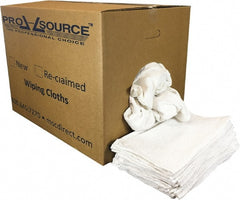 PRO-SOURCE - 19 Inch Long x 16 Inch Wide Virgin Utility Cotton Towels - White, Terry Cloth, Low Lint, 50 Lbs. at 3 to 4 per Pound, Box - Exact Tooling