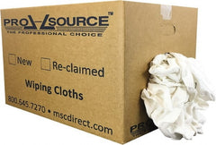PRO-SOURCE - Reclaimed Cotton Polishing and Dust Cloths - White, Flannel, Low Lint, 25 Lbs. at 3 to 4 per Pound, Box - Exact Tooling