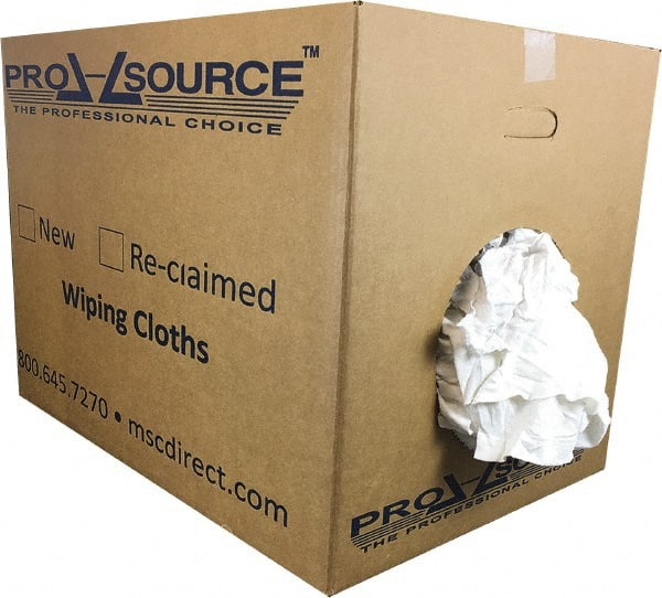 PRO-SOURCE - Cotton Reclaimed Medium Weight Rags - White, Low Lint, 50 Lbs. Bale - Exact Tooling