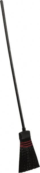 PRO-SOURCE - 56" OAL Polypropylene Bristle Corn Broom - Plastic-Coated Metal Handle - Exact Tooling