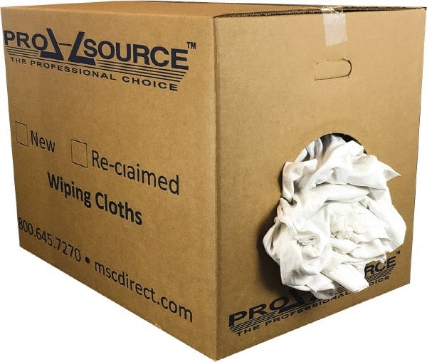 PRO-SOURCE - Virgin Cotton Rags - White, T-Shirt, Lint Free, Box - Exact Tooling