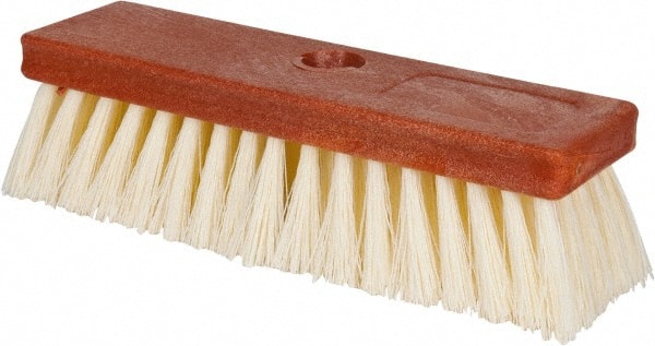 PRO-SOURCE - 1-1/2" Bristle Length, Polypropylene Utility Scrub Brush - 10" OAL, Wood Block - Exact Tooling