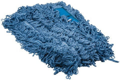 PRO-SOURCE - 48" Long x 5" Wide Yarn Blend Dust Mop Head - Snap-On, Blue, Looped Head - Exact Tooling