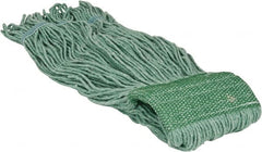 PRO-SOURCE - 5" Green Head Band, Large Blended Fiber Loop End Mop Head - 4 Ply, Clamp Jaw Connection, Use for General Purpose - Exact Tooling