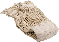 PRO-SOURCE - 5" White Head Band, Small Cotton Loop End Mop Head - 4 Ply, Clamp Jaw Connection, Use for General Purpose - Exact Tooling