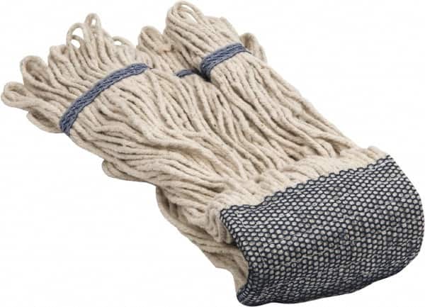 PRO-SOURCE - 5" White Head Band, Large Cotton Loop End Mop Head - 4 Ply, Clamp Jaw Connection, Use for General Purpose - Exact Tooling