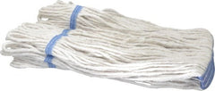 PRO-SOURCE - 1-1/4" White Head Band, X-Small Blended Fiber Loop End Mop Head - 4 Ply, Clamp Jaw Connection, Use for General Purpose - Exact Tooling