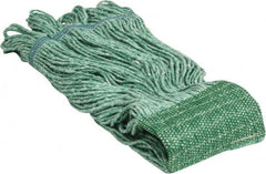 PRO-SOURCE - 5" Green Head Band, Large Blended Fiber Loop End Mop Head - 4 Ply, Side Loading Connection, Use for General Purpose - Exact Tooling