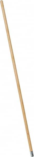 PRO-SOURCE - 54" Wood Female Thread Mop Handle - 1-1/8" Handle Diam, Metal Connector, Use with Wet Mops - Exact Tooling