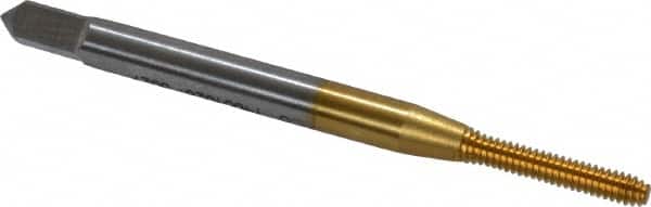 OSG - #2-56 UNC H5 Thread Limit Modified Bottoming Thread Forming Tap - Cobalt, TiN Finish, 1-3/4" OAL, 7/16" Thread Length, Right Hand Thread, Series HY-PRO NRT - Exact Tooling
