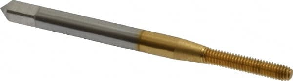 OSG - #3-56 UNF H3 Thread Limit Modified Bottoming Thread Forming Tap - Cobalt, TiN Finish, 1-13/16" OAL, 1/2" Thread Length, Right Hand Thread, Series HY-PRO NRT - Exact Tooling