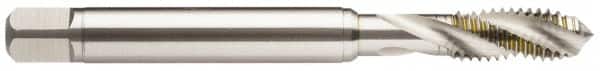 Guhring - #4-48 UNF 3 Flute 2B Modified Bottoming Spiral Flute Tap - Powdered Metal, TiCN Finish, 2.205" OAL, Right Hand Flute, Right Hand Thread, Series 2914 - Exact Tooling