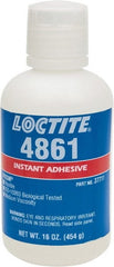 Loctite - 1 Lb Bottle Clear Instant Adhesive - Series 4861, 20 sec Fixture Time, 24 hr Full Cure Time, Bonds to Metal & Plastic - Exact Tooling