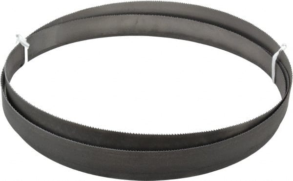 Lenox - 10 to 14 TPI, 9' 7-1/2" Long x 1" Wide x 0.035" Thick, Welded Band Saw Blade - Bi-Metal, Toothed Edge, Modified Raker Tooth Set, Flexible Back, Contour Cutting - Exact Tooling