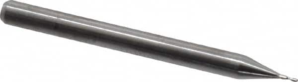 Kyocera - 0.02", 0.06" LOC, 1/8" Shank Diam, 1-1/2" OAL, 2 Flute, Solid Carbide Square End Mill - Single End, Uncoated, Spiral Flute, 30° Helix, Centercutting, Right Hand Cut, Right Hand Flute, Series 1610 - Exact Tooling