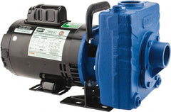 American Machine & Tool - 115/230 Volt, 1 Phase, 3/4 HP, Self Priming Centrifugal Pump - 1-1/2 Inch Inlet, 78 Head Pressure, Cast Iron Housing and Impeller - Exact Tooling