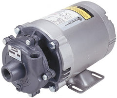 American Machine & Tool - 115/230 Volt, 1 Phase, 1/2 HP, Cast Iron Straight Pump - 1-1/4 Inch Inlet, 1 Inch Outlet, 48 Max Head psi, Bronze Impeller - Exact Tooling