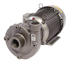 American Machine & Tool - 230/460V Volt, 3 Phase, 2 HP, Cast Iron Straight Pump - 2 Inch Inlet, 1-1/2 Inch Outlet, 62 Max Head psi, Stainless Steel Impeller, Buna-N Seal - Exact Tooling