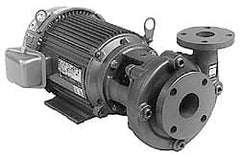 American Machine & Tool - 230/460V Volt, 3 Phase, 10 HP, Cast Iron Straight Pump - 3 Inch Inlet, 3 Inch Outlet, 145 Max Head psi, Stainless Steel Impeller, Buna-N Seal - Exact Tooling