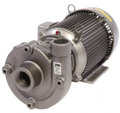 American Machine & Tool - 230/460V Volt, 3 Phase, 5 HP, Cast Iron Straight Pump - 2 Inch Inlet, 1-1/2 Inch Outlet, 115 Max Head psi, Stainless Steel Impeller, Buna-N Seal - Exact Tooling