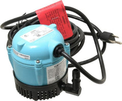 Little Giant Pumps - 1/200 HP, 3 psi, Aluminum Miniature Submersible Pump - 1/4 Inch Outlet, 18 Ft. Long Power Cord, 1.1 Amp - Exact Tooling