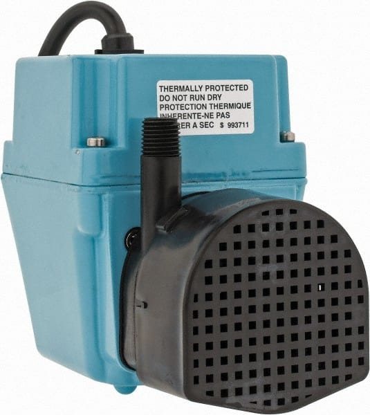 Little Giant Pumps - 1/40 HP, 5.1 psi, Aluminum Miniature Submersible Pump - 3/8 Inch Inlet, 1/4 Inch Outlet, 6 Ft. Long Power Cord, 1.7 Amp - Exact Tooling