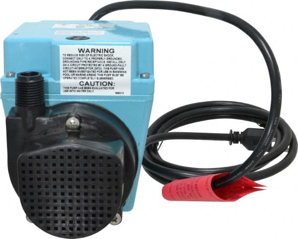 Little Giant Pumps - 1/12 HP, 10.6 psi, Aluminum Miniature Submersible Pump - 3/4 Inch Inlet, 1/2 Inch Outlet, 6 Ft. Long Power Cord, 3.5 Amp - Exact Tooling