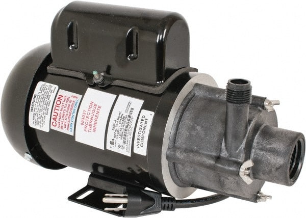 Little Giant Pumps - 1/8 HP, 12.7 Working PSI, 29.3 Shut Off Feet, Magnetic Drive Pump - 2850 RPM, 1 Phase, 60 Hz, 3 Amps - Exact Tooling