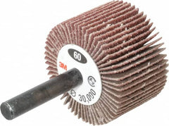 3M - 1-1/2" Diam x 1" Face Width, Medium Aluminum Oxide Coated Mounted Flap Wheel - Exact Tooling