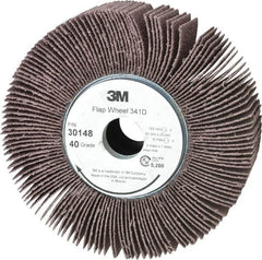 3M - 6" Diam, 40 Grit Aluminum Oxide Unmounted Flap Wheel - 1" Hole, 2" Wide, Coated, Coarse Grade, 5,200 Max RPM , X Weighted, Cloth Backing - Exact Tooling