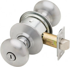 Schlage - 1-3/8 to 1-7/8" Door Thickness, Satin Chrome Privacy Knob Lockset - Exact Tooling
