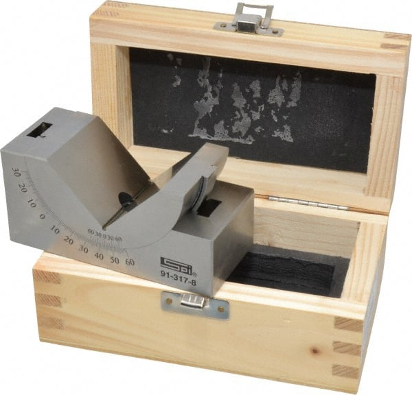 SPI - 3-3/4 Inch Long x 1-3/4 Inch Wide x 2 Inch High, Tool Steel, 0 to 60° Adjustable Angle Block - 10 Min. Accuracy, 50-55 RC Hardness - Exact Tooling
