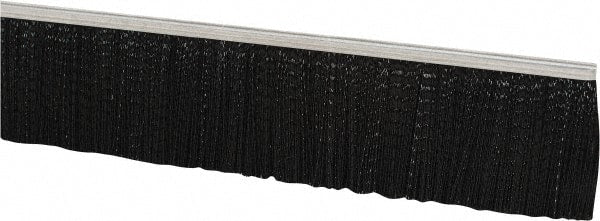 PRO-SOURCE - 3/16" Back Strip Brush Width, Metal Black Nylon Strip Brush - 2" Bristle Length, Nylon, 36" OAL - Exact Tooling