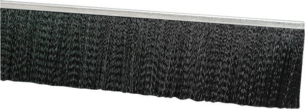PRO-SOURCE - 1/2" Back Strip Brush Width, Metal Black Nylon Strip Brush - 2" Bristle Length, Nylon, 72" OAL - Exact Tooling