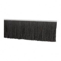 PRO-SOURCE - 1/2" Back Strip Brush Width, Metal Black Nylon Strip Brush - 4" Bristle Length, Nylon, 72" OAL - Exact Tooling