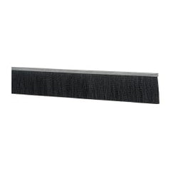 PRO-SOURCE - 5/16" Back Strip Brush Width, Metal Black Nylon Strip Brush - 3" Bristle Length, Nylon, 72" OAL - Exact Tooling