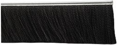 PRO-SOURCE - 5/16" Back Strip Brush Width, Metal Black Nylon Strip Brush - 4" Bristle Length, Nylon, 72" OAL - Exact Tooling
