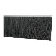 PRO-SOURCE - 5/16" Back Strip Brush Width, Metal Black Nylon Strip Brush - 6" Bristle Length, Nylon, 72" OAL - Exact Tooling