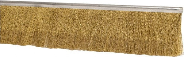 PRO-SOURCE - 1/2" Back Strip Brush Width, Stainless Steel Back Strip Brush - 2" Bristle Length, Brass, 36" OAL - Exact Tooling
