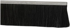 PRO-SOURCE - 1/2" Back Strip Brush Width, Metal Black Nylon Strip Brush - 4" Bristle Length, Nylon, 36" OAL - Exact Tooling