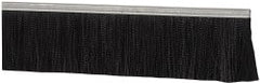 PRO-SOURCE - 1/2" Back Strip Brush Width, Metal Black Nylon Strip Brush - 4" Bristle Length, Nylon, 72" OAL - Exact Tooling