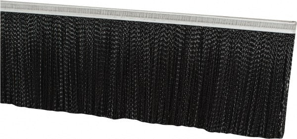 PRO-SOURCE - 1/2" Back Strip Brush Width, Metal Black Nylon Strip Brush - 5" Bristle Length, Nylon, 72" OAL - Exact Tooling