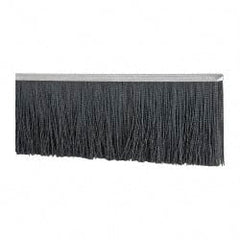 PRO-SOURCE - 1/2" Back Strip Brush Width, Metal Black Nylon Strip Brush - 6" Bristle Length, Nylon, 72" OAL - Exact Tooling