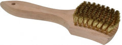 PRO-SOURCE - 5/8" Bristle Length, Brass Scouring Brush - 3" Long x 2-5/8" Wide Head, 8-7/8" OAL, White, Wood Block - Exact Tooling
