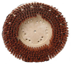 Made in USA - 15" Diam Floor Brush - 13" Machine, 1-1/2" Trim Length, Orange Pad, Nylon - Exact Tooling