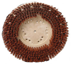 Made in USA - 18" Diam Floor Brush - 16" Machine, 1-1/2" Trim Length, Orange Pad, Nylon - Exact Tooling
