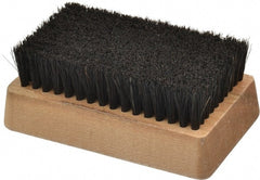 Made in USA - 3/4" Bristle Length, Horsehair Cleaning & Finishing Brush - 4-1/4" Long x 2-1/2" Wide Head, 4-1/4" OAL, Hardwood Block - Exact Tooling